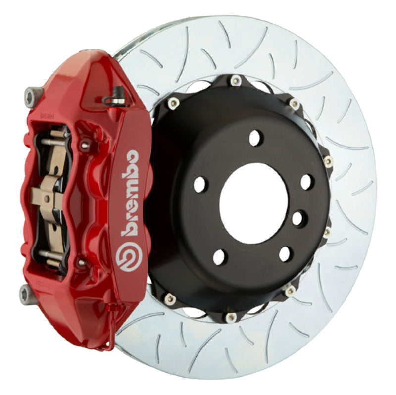 Brembo 01-06 BMW M3 Rear GT BBK 4 Piston Cast 345x28 2pc Rotor Slotted Type-3-Red