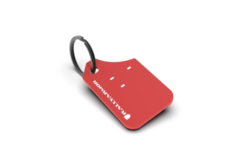 Rally Armor Mini UR Mud Flap Keychain - Red w/ White Logo