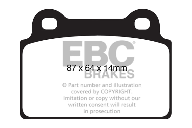 EBC 08-16 Mitsubishi Lancer Evo 10 2.0 Turbo (1 piece rotor) Ultimax2 Rear Brake Pads
