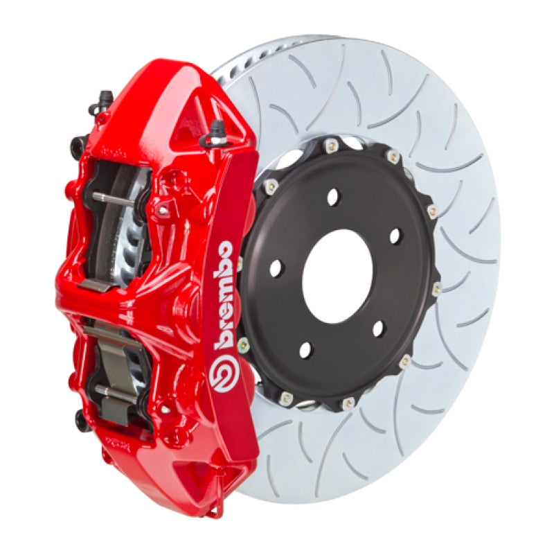 Brembo 15-19 VW Golf R/15-20 Audi S3 Front GT BBK 6 Piston Cast 350x34 2pc Rotor Slotted Type3- Red