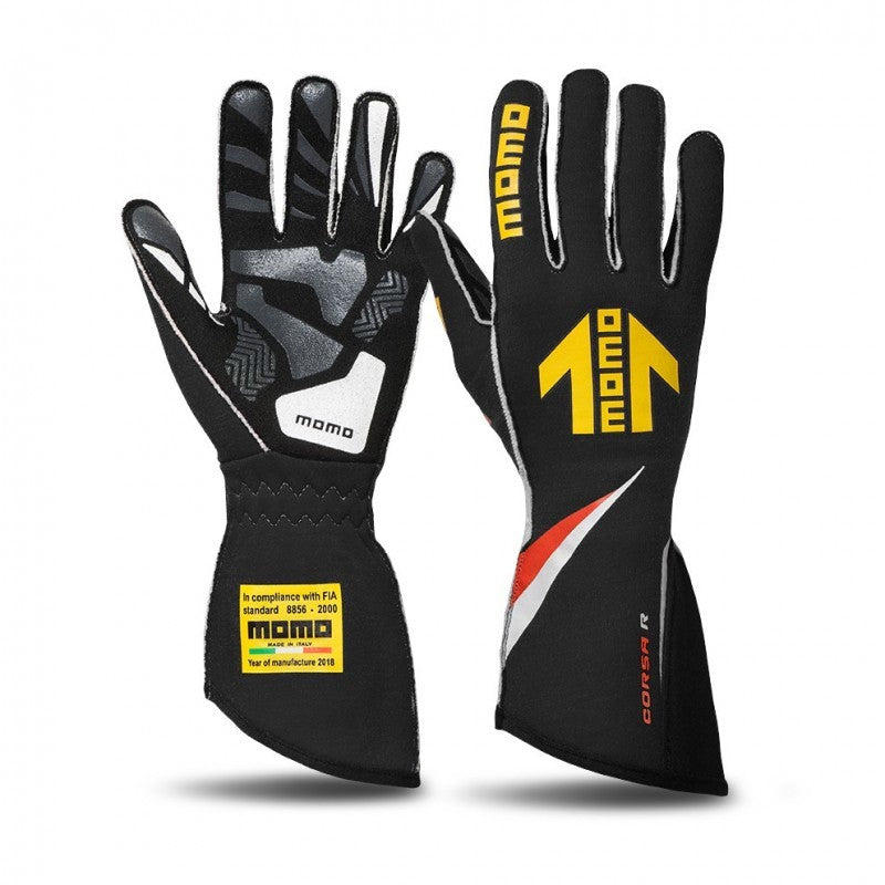 Momo Corsa R Gloves Size 11 (FIA 8856-2000)-Black