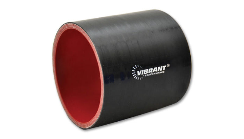 Vibrant 4.25in I.D. x 3in Long Gloss Black Silicone Hose Coupling