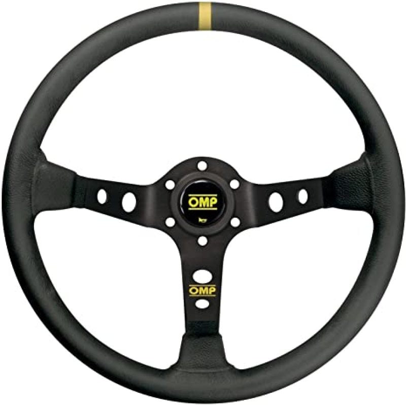 OMP Dished Steering Wheel Corsica 330/Black In Suede Leather With Anodized Spokes