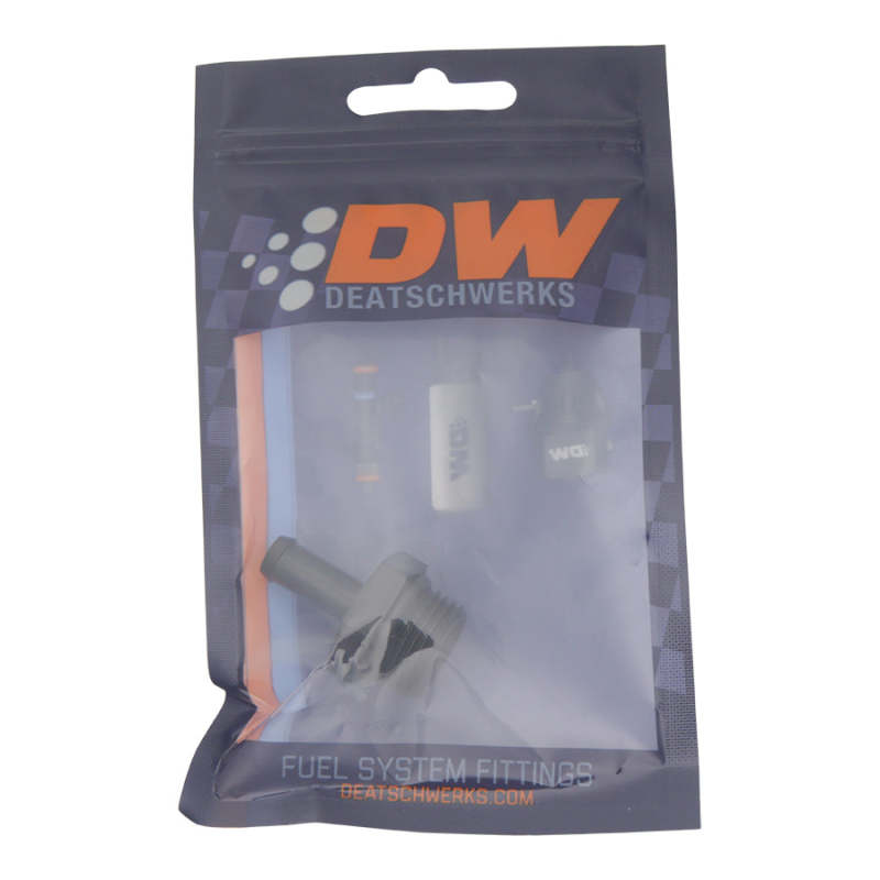 DeatschWerks 8AN ORB Male to 5/16in Male Barb Fitting (Incl O-Ring) - Anodized Matte Black